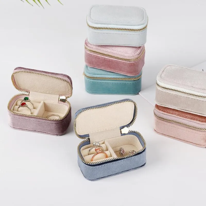 Bijoux Pochettes Velours Mini Boîte Portable Voyage Stockage Creative Anneau Affichage Pour Les Femmes
