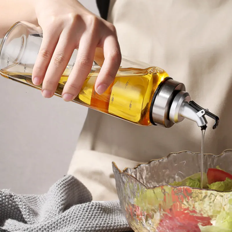 Lot De 4 Bouteilles En Verre Distributeur D'huile 500 Ml - Avec Bec Verseur Automatique, Pour Cuisine Et Salle à Manger