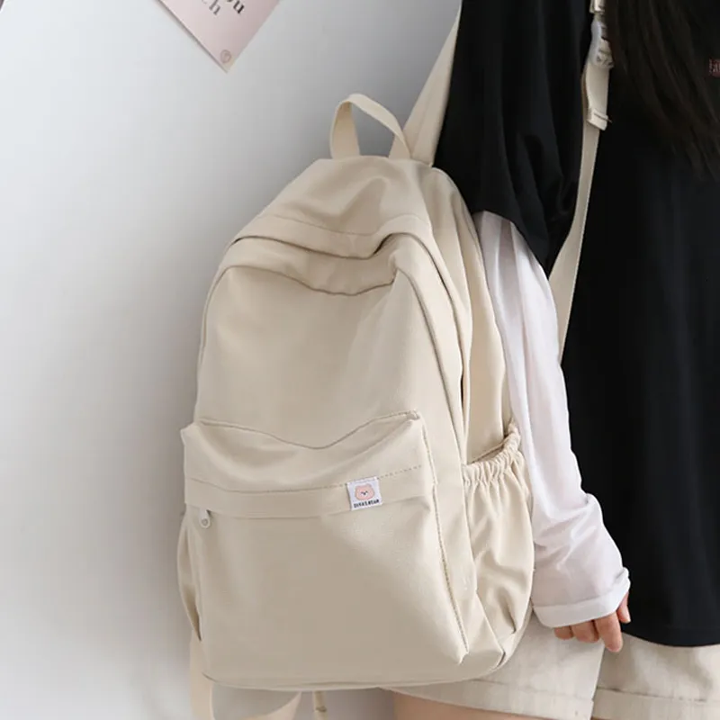 School Bags Waterproof Nylon Women Backpack Female Travel Bag Backpacks Schoolbag for Teenage Girls Solid Color Bookbag Mochila 230720