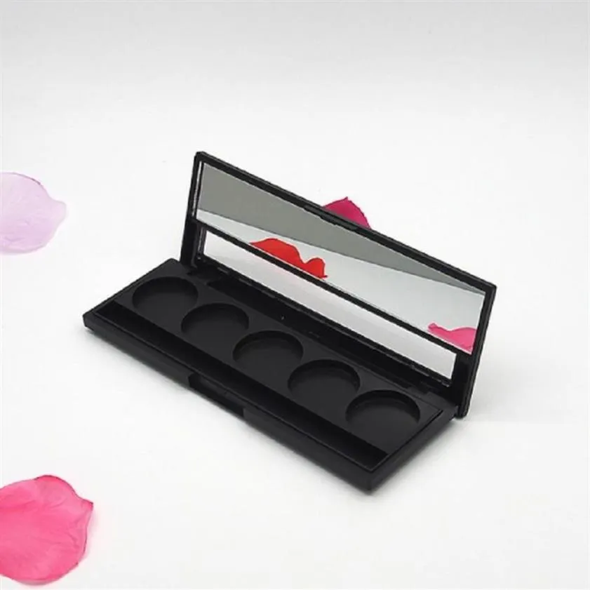 1st Rectangular Five Grid Makeup Dispensing Box Tomkosmetikpåfyllning Palett Eyeshadow Blusher DIY Lagringsflaskor Jars308Z