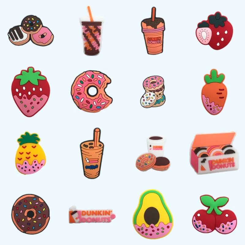 Shoe Parts Accessories Cartoon Cute Charms For Clog Sandals Unsex Decoration Party Birthday Gifts Stberry Donuts Charm Drop Delivery Otgt6