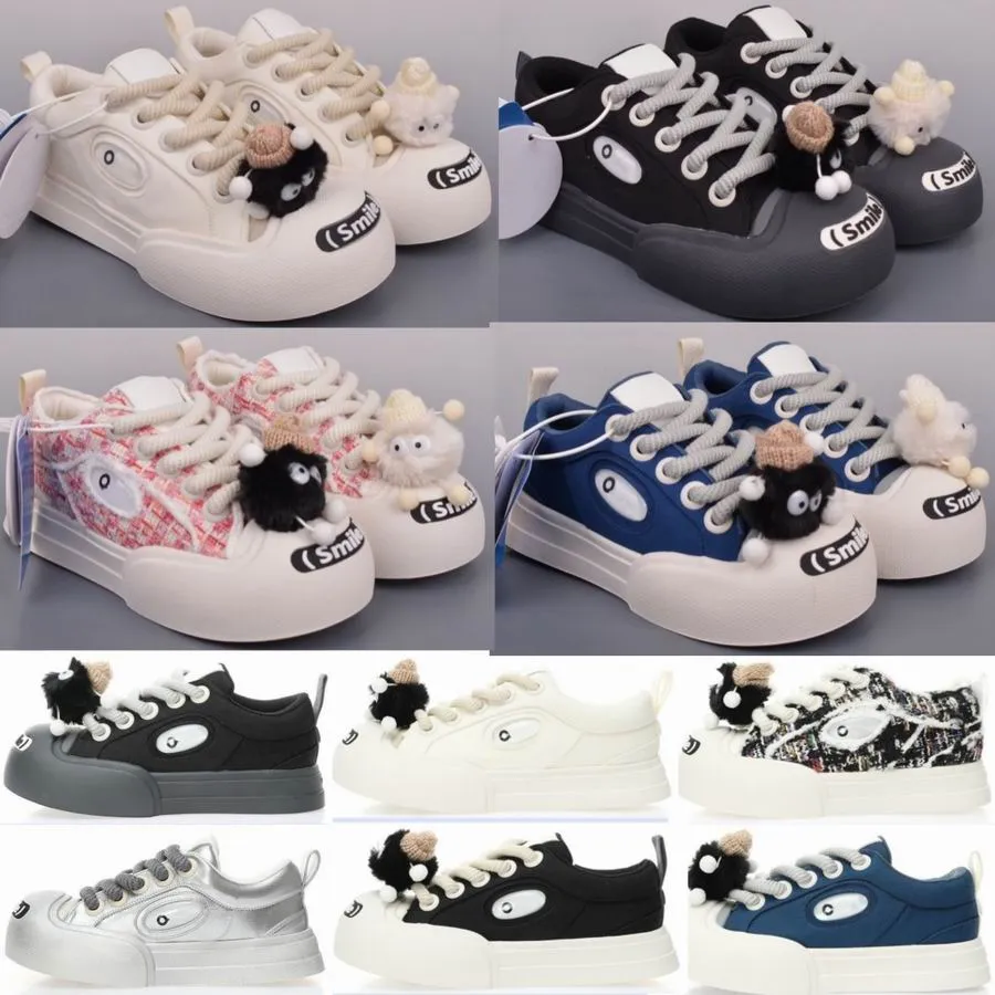 Sapatos de skate de lona Ouder Smile Masculino feminino Tênis de cano baixo de couro Rosa Tryto Laughp Borla Plataforma superior Keep Simle Azul marinho Branco Preto tamanho 35 Cinza Esporte Trainers