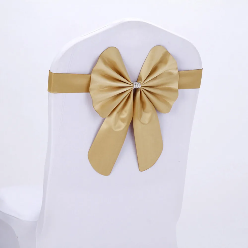 FAJAS DE SATÉN PARA SILLAS Con Lazos - 106 X 6 Pulgadas - Decoración De Bodas Y Recepciones