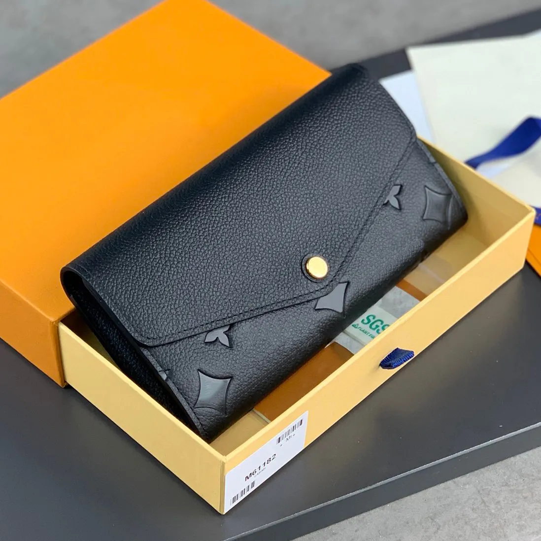 Leder Lange Geldbörse Damen Designer SARAH Geldbörse Luxurys Designer Geldbörse Damen Geldbörse Geldbörse Mit Originalverpackung m61182