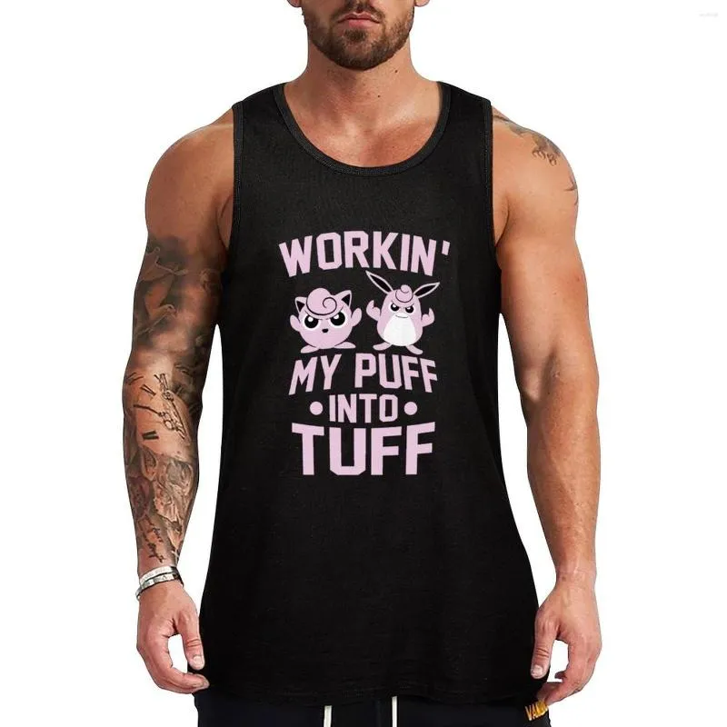 Herren-Tanktops „Working My Puff Into Tuff“-Shirt-Oberteil, Basketball-Kleidung, Herren-Designerkleidung