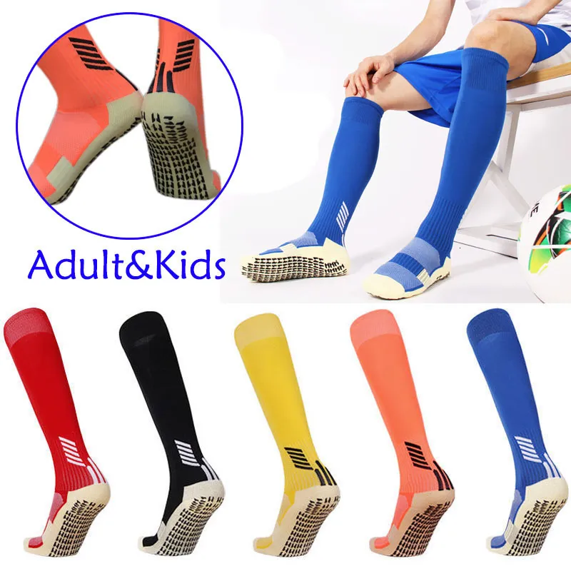 Barnstrumpor 9 färger Långt rör Anti-slip Football Socks Handduk Bottom Soccer Socks Män Kvinnor Kids Utomhus Sport Kne High Non-slip Socks 230721