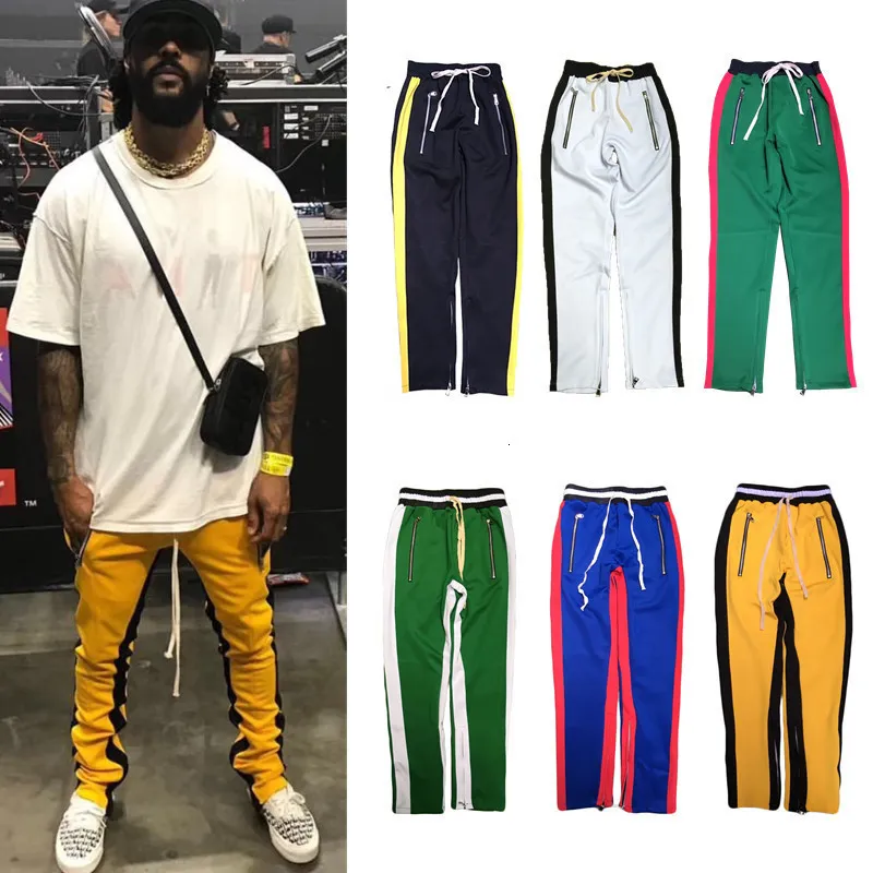 Men's Pants Promotion Man Track Pants Hip Hop Mens Pants Zipper Panelled Soft Trousers StreetWear Sweatpants Casual Men Trousers 230720