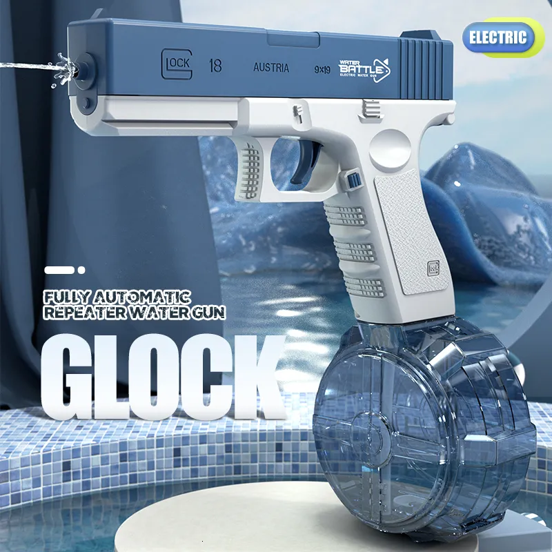 Plack Play Water Fun Glock Pistolet Przenośne automatyczne spray zabawki elektryczne dzieci na świeżym powietrzu Walka 230720