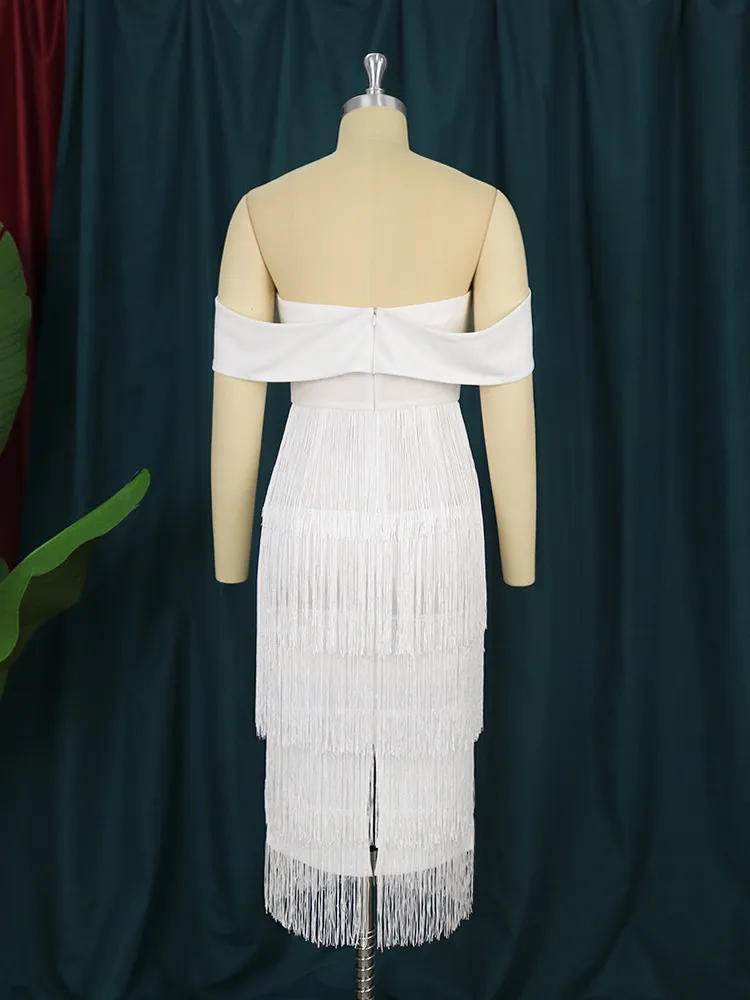 Plus Size Fringe Dress for Women Tassel Strapless Solid Off Shoulder Sleeveless Vintage Bodycon Mid-Calf Dress from Dhgate Plus size Dresses - price 84.96 Plus Size Fringe Dress for Women Tassel Strapless Solid Off Shoulder Sleeveless Vintage Bodycon Mid-Calf Dress from Dhgate Plus size Dresses - price 84.96