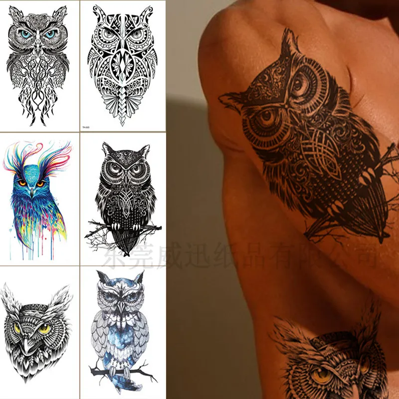 Vattentät tillfällig tatuering Owl Tattoo Sticker Animal Tattoo Sticker Fake Tattoo For Woman Body Makeup Waterproof