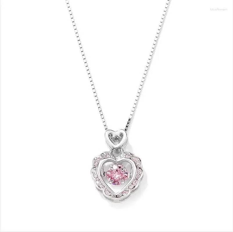 Pendentif Colliers Brillant Incrusté Rose Strass Coeur Hallow Collier Pour Femmes Petite Amie Esthétique Douce Beauté Romantique Festival Cadeau