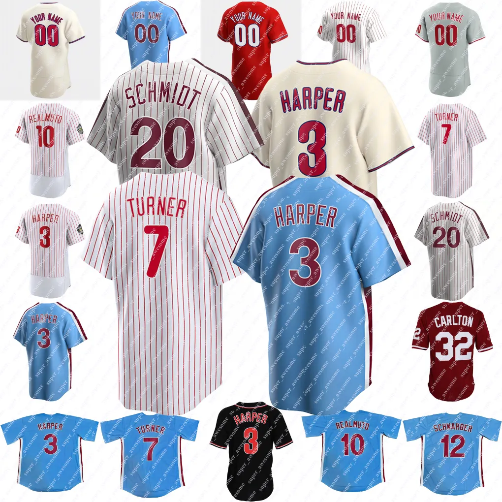 Trea Turner Jersey Bryce 3 Harper Rhys Hoskins Bryson Stott Kyle Schwarber J.T. Realmuto Bohm Nick Castellanos Aaron Nola Zack Wheeler