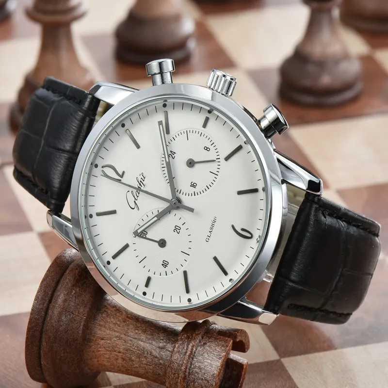 Wysokiej jakości najlepsza marka Glashuttes Oryginalna męska zegarek swobodny wodoodporny zegarek automatyczny wielofunkcyjny ruch chronograficzny ruch kwarcowy Montre Montre