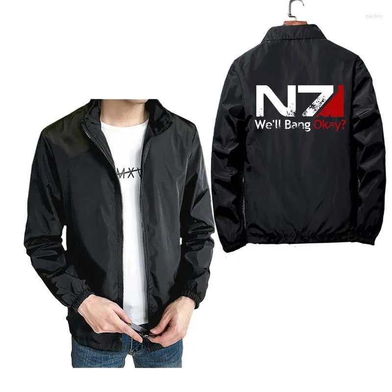 Herrenjacken We'll Bang Okay Freizeitjacke Männer Herbst Mass Effect Shepard Gaming Langarm Casual Windjacke Mantel Harajuku Kleidung