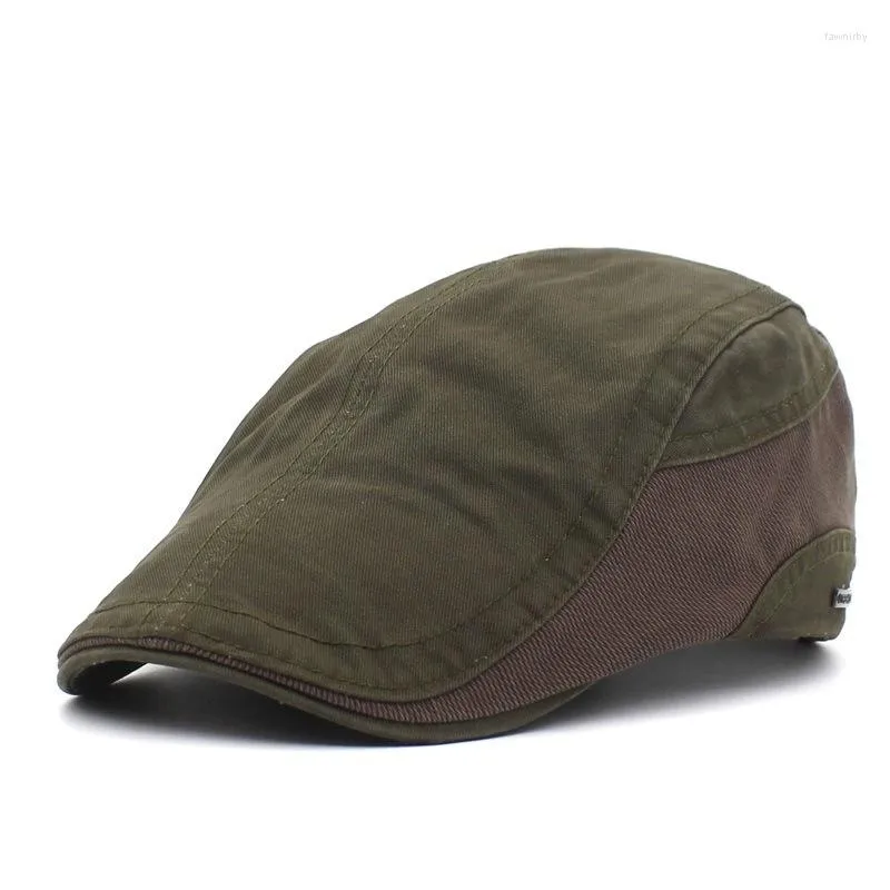 Berets 2023 Solid Sboy Caps Bomull Flat Peaked Cap Outdoor Men and Women Painter Beret Hats 26