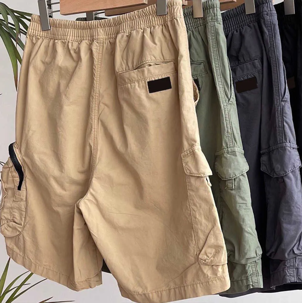 Summer Men's Pants Mens Shorts Stones Island Designers Cargo Badge Patches Summer Sweatpants Sports Trouser Big Pocket Overalls Motion Current 625ESS