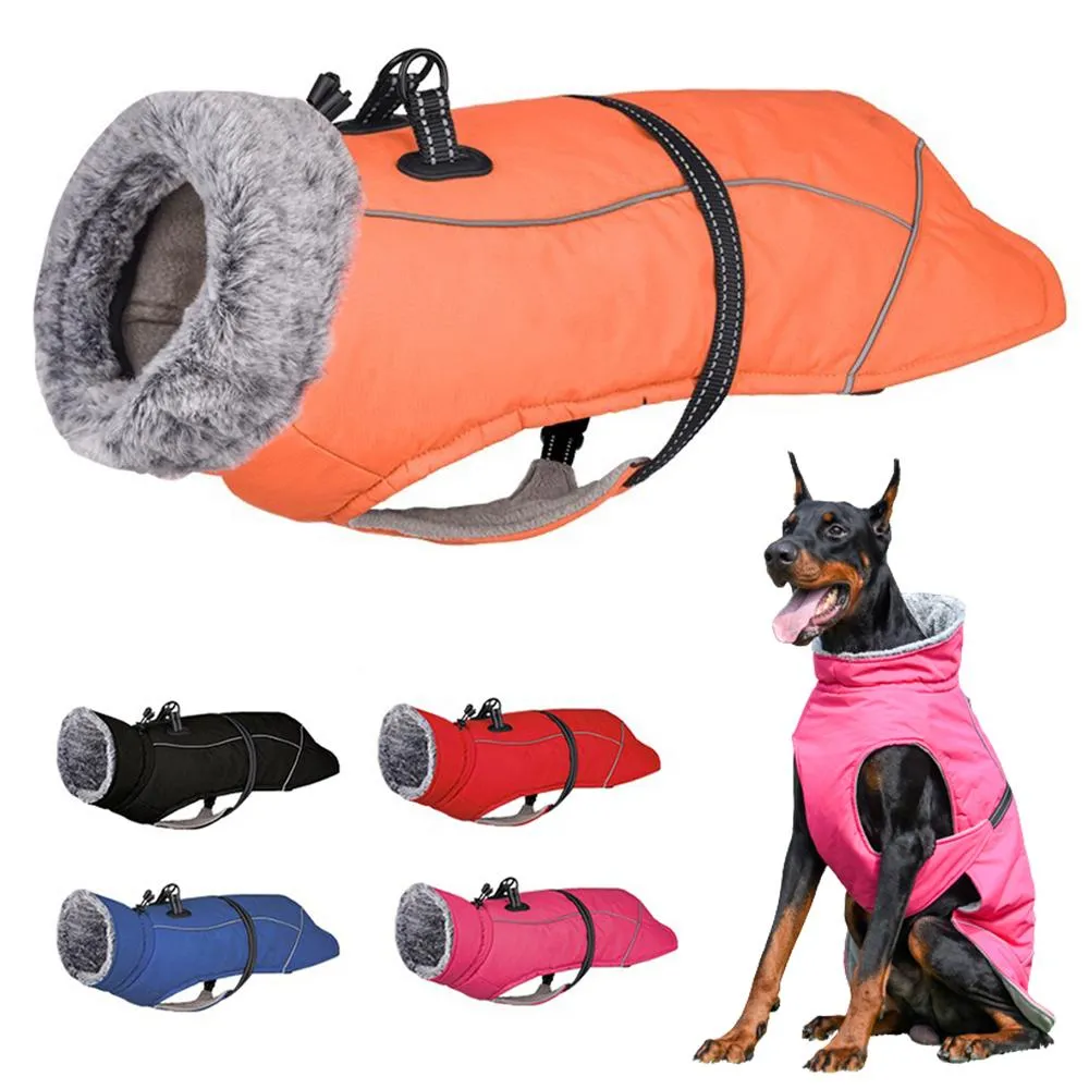Racks Hiver Vêtements de chiens Chaussés chauds enlecement imperméable Big Dog Jacket Veste pour animaux