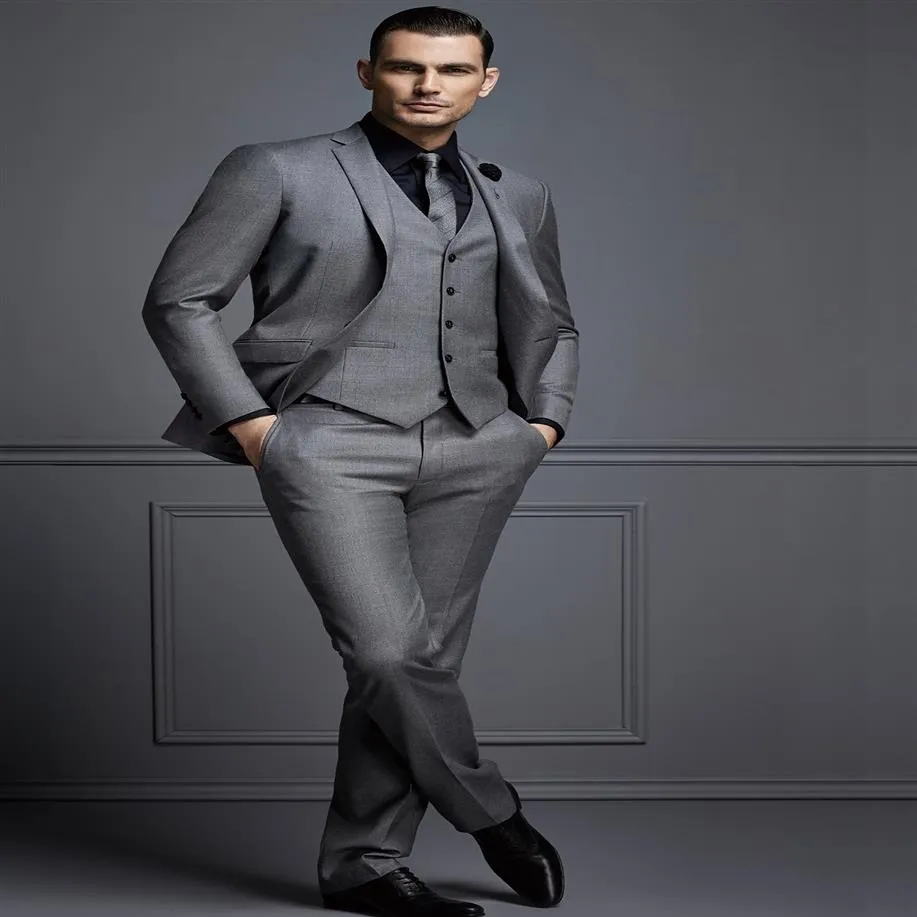 Beau gris costumes pour hommes mode costume de marié smokings de mariage acheter à nouveau mes commandes Traje de tres piezas para hombres FATO de Mens 229d