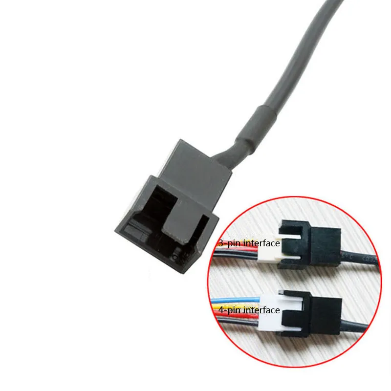 USB-auf-3-Pin-/4-Pin-Lüfter-Netzteilkabel mit Ein-/Aus-Schalter, Eingang 5 V, Ausgang 12 V, Anschlusskabel für Computergehäuse, Desktop-PC-Gehäuse, Lüfter