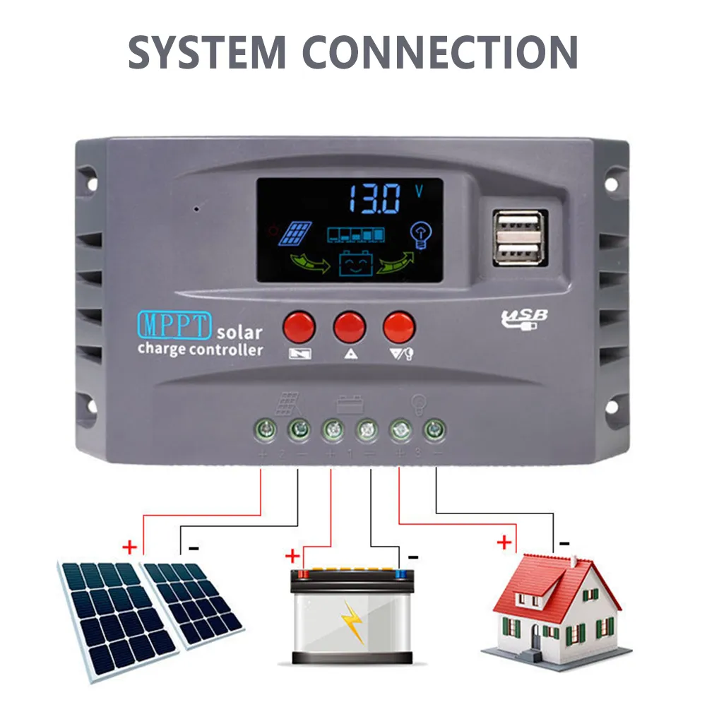 MPPT Solar Charge Controller - 30A 20A 10A - 12V 24V Auto - 720W 480W ...