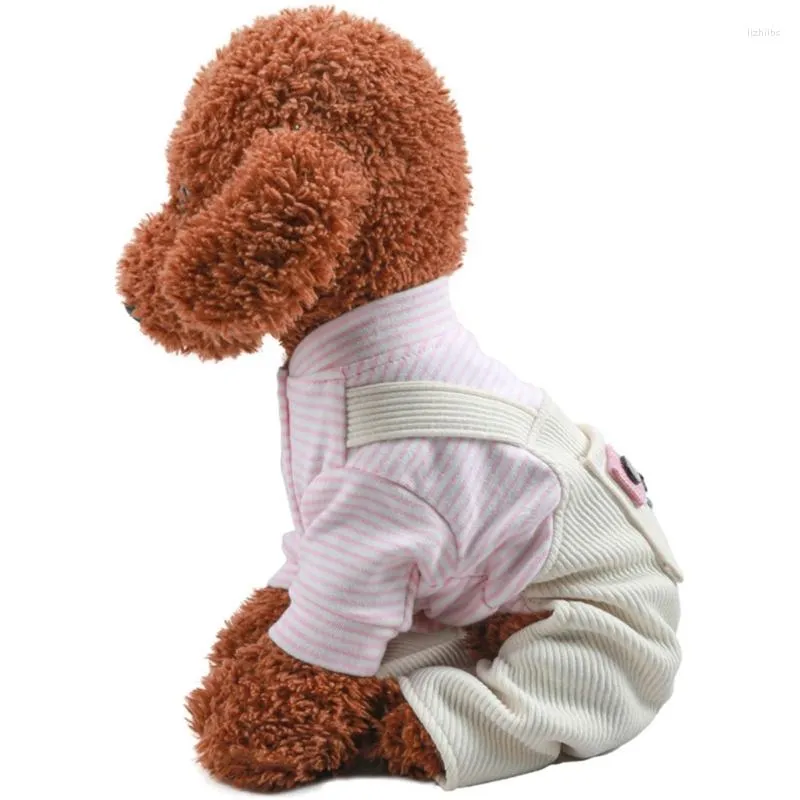 Dog Apparel Puppy- Clothes Combinaison en velours côtelé Mignon Bretelles pour animaux de compagnie à quatre pattes