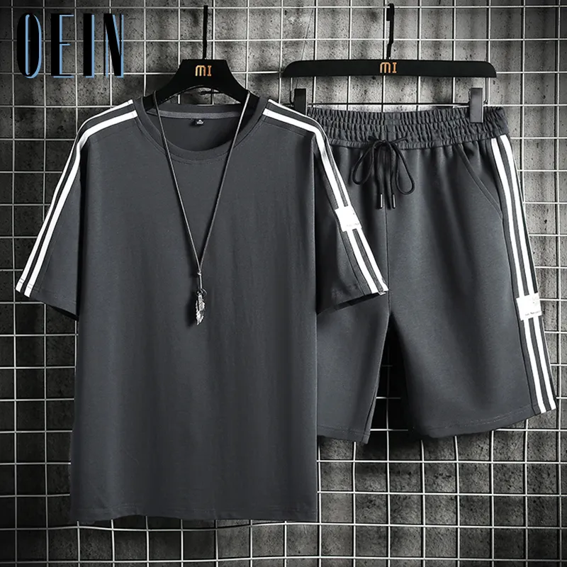 Men s Tracksuits Sets Men Casual Joggers Tracksuit Summer Loose Trendy Handsome Shorts T shirts 2 Pcs Outfits All match Clothing BF Streetwear 230721