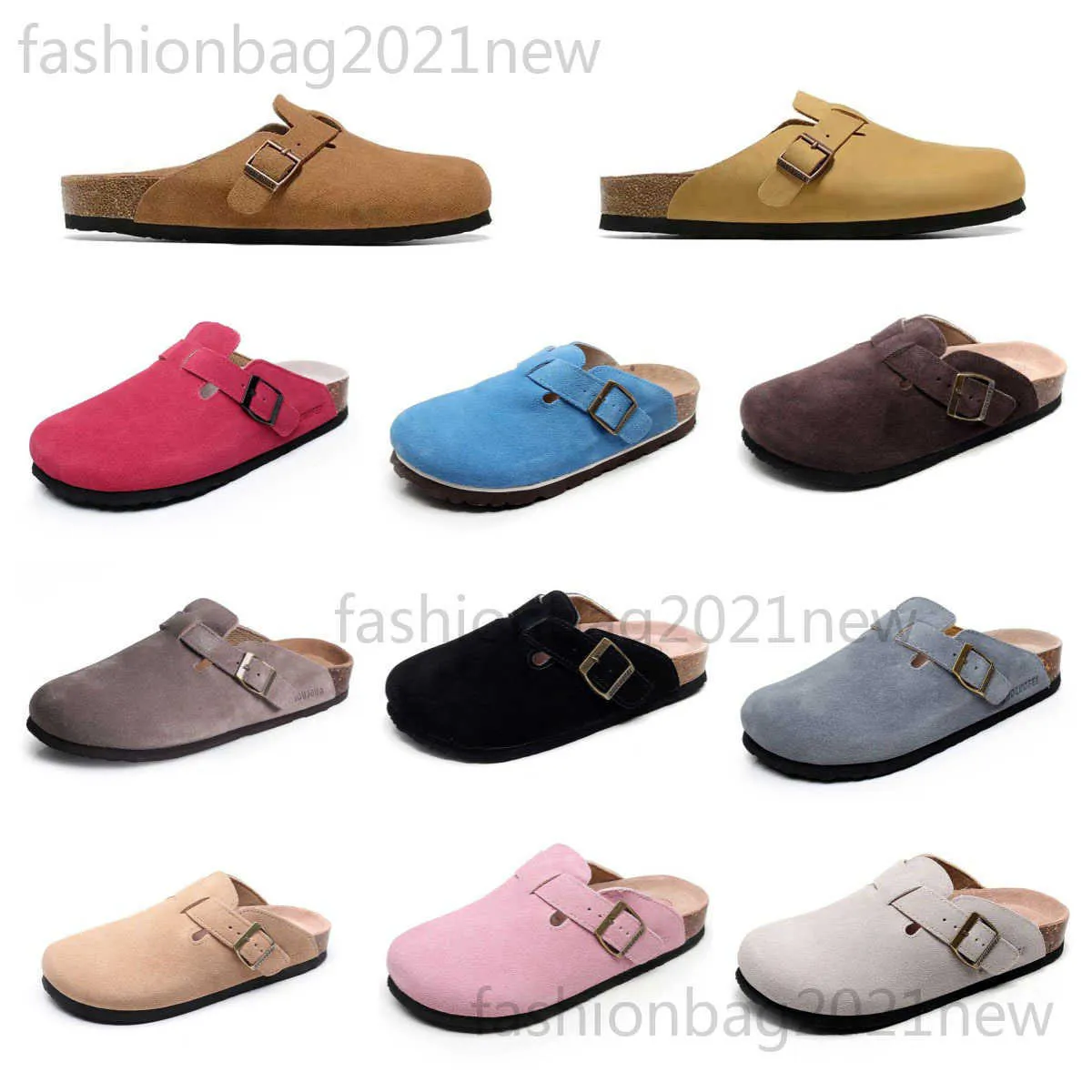 Designer Fashion Boston Sabots Pantoufles Mocassins Hommes Femmes Casual Birkenness Plate-forme Stocks Pantoufles Plate-forme Slider Cuir Pull Cork Sandales de luxe