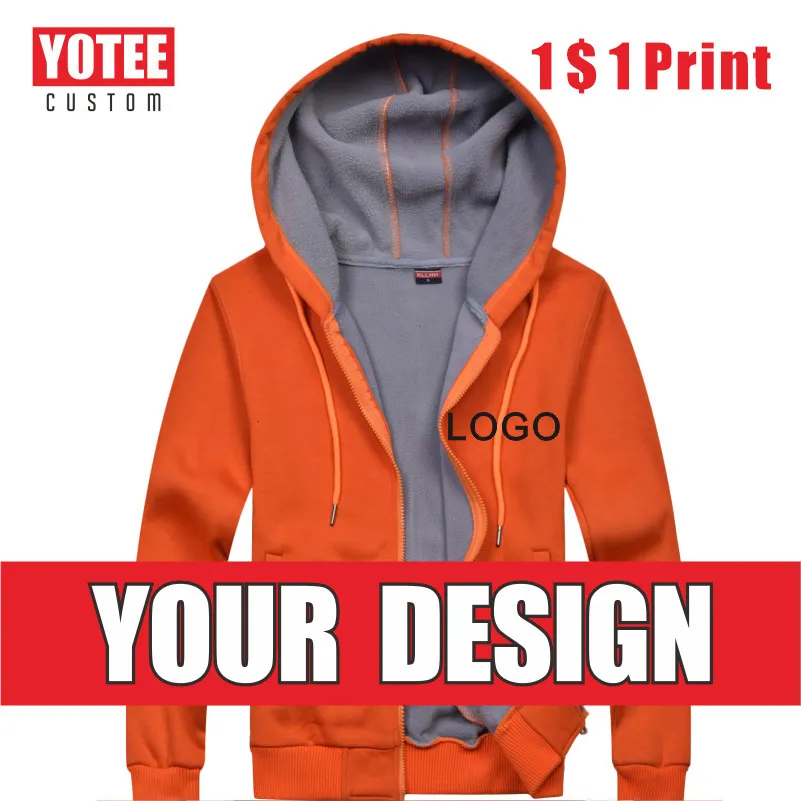 Herren Hoodies Sweatshirts YOTEE Zipper Hoodie Mode Marke Custom Thicken Herren Sweatshirt Einfarbig Top Hoodie Herbst Winter DIY 230720