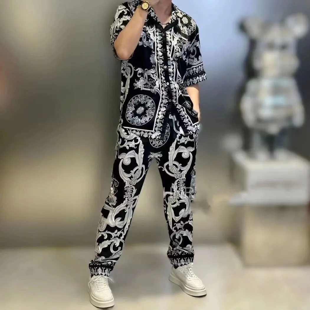 Mens Summer Clothes Drawstring Shorts Co Ord Sets Shirt And T-Shirt Men's T-Shirts Men 2 Piece Short Set Outfits Sportswear Beach Holiday Tennis