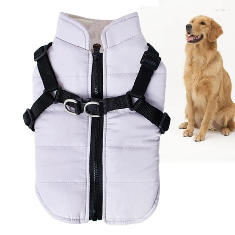 Abbigliamento per cani Giacca invernale Pile di cotone Vestiti piccoli regolabili Cinghia pettorale incorporata Cappotto in tessuto per animali domestici Impermeabile