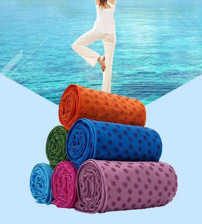 Toalla Yoga Antideslizante Gris - silicona