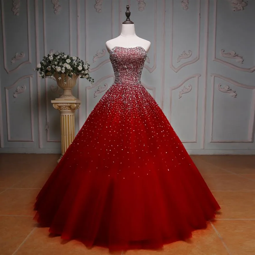 Custom Made Quinceanera Dresses 2021 Organza Bling Beads Vestido de Baile Espartilho Sweet 16 Vestido Lantejoulas Vestido De Debutante Festa De Formatura273u