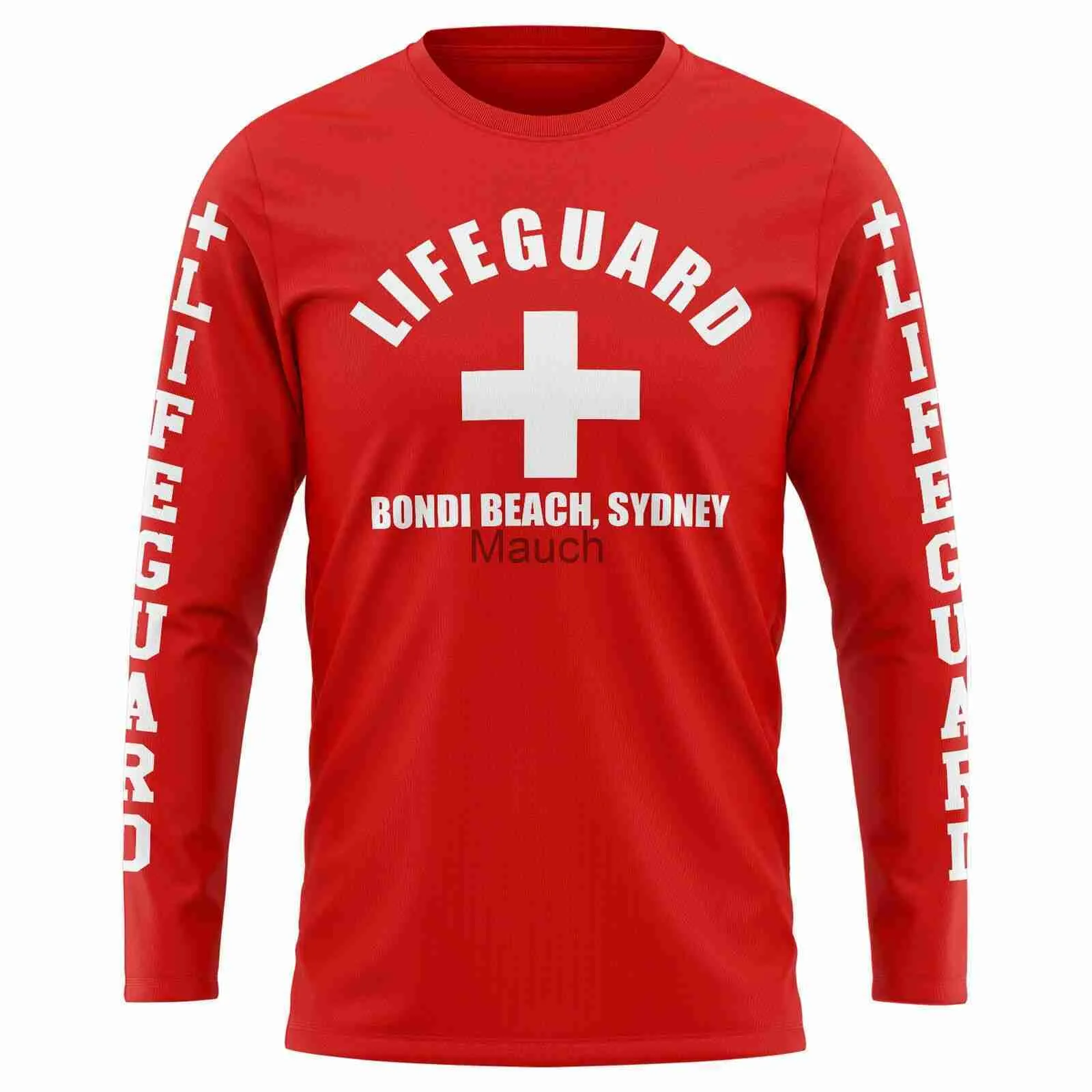 T-shirt da uomo Lifeguard Bondi Beach T-shirt a maniche lunghe Rescue Tee Sport Holiday T-shirt da uomo Summer Cool Uomo Streetwear Top Cotton Red Tshirt J230721