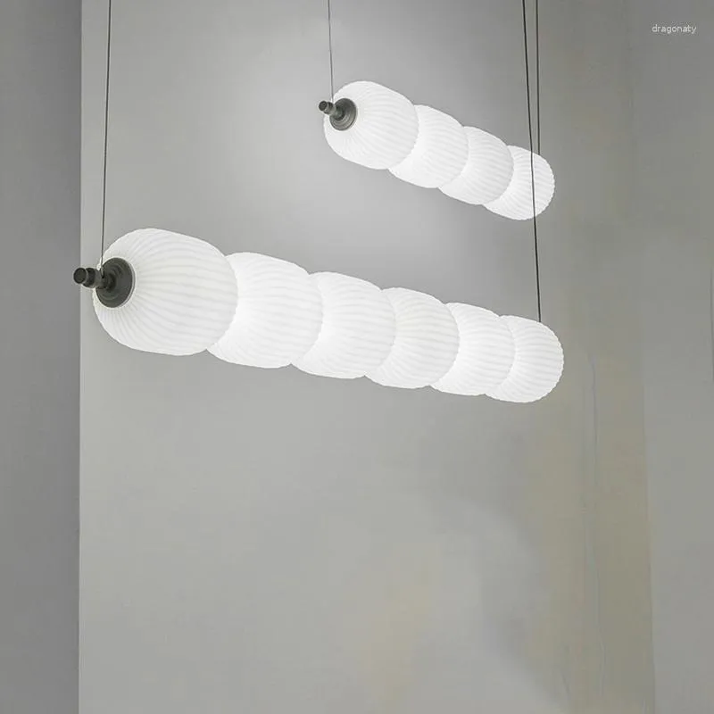 Hanglampen Nordic Designer Woonkamer Wit Lang Droplight Voor Eettafel Slaapkamer Bar Verlichting Kalebas Plafond Hanglamp