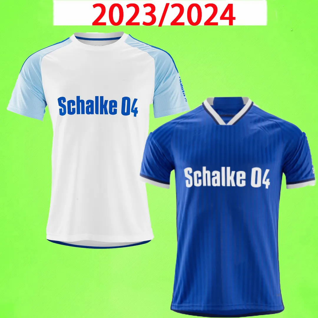 2023 2024 Schalke 04 Soccer Jerseys Home Ouwejan Palsson Lode Latza Terodde Zalazar Bulter Lee Flick Pieringer Drexler Thiaw 23 24 Home Home Away Football Terts T Men Kids