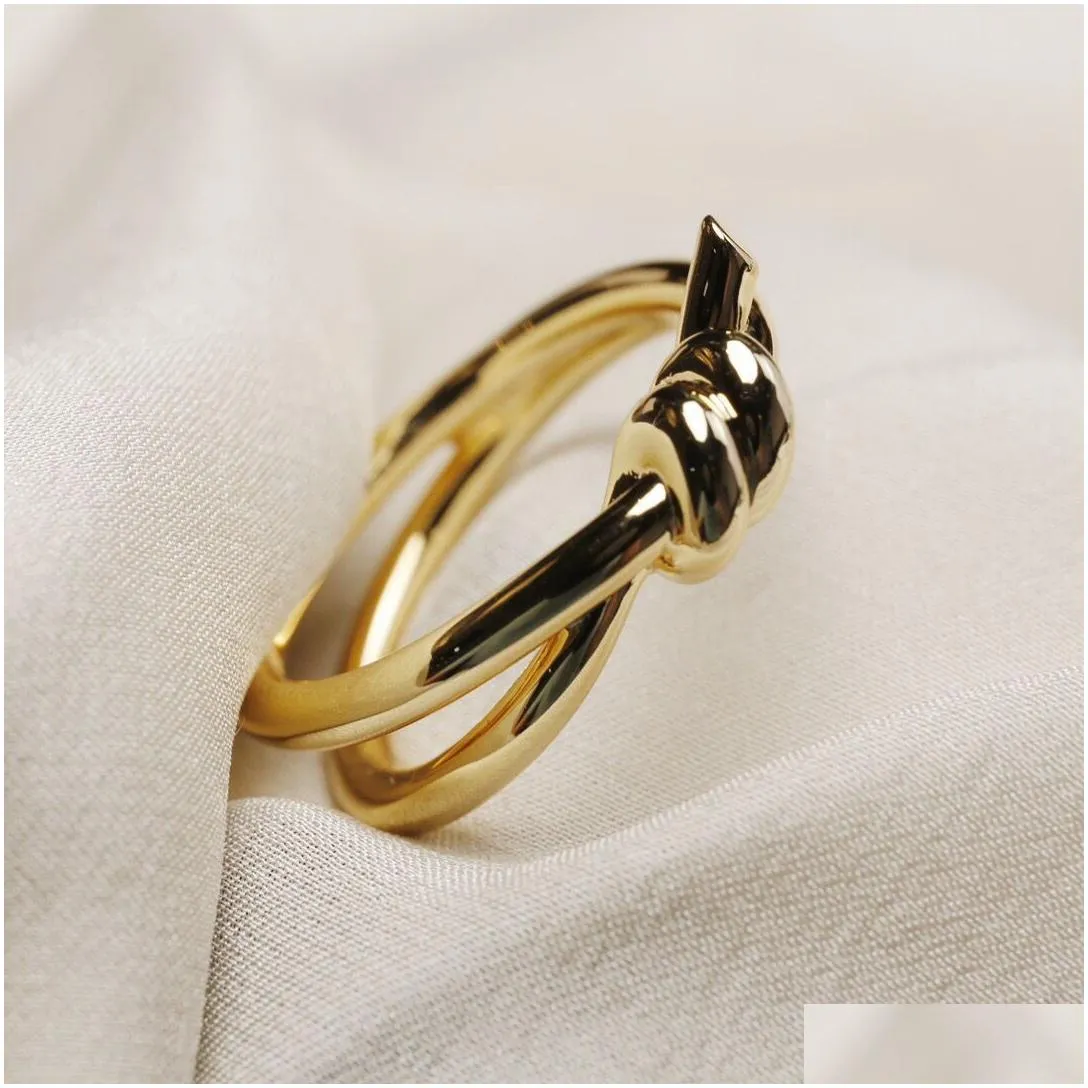 4 color designer ring ladies rope knot ring luxury with diamonds fashion rings for women classic jewelry 18k gold plated rose wedding