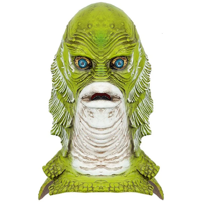 Realistic Monster Fish Mask - Halloween Creature Costume, Full Head ...