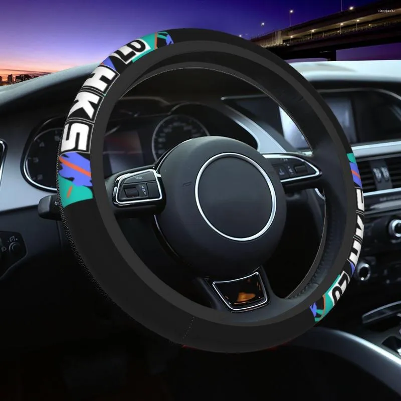 Cobertura de volante 38 cm carro HKS R32 GT-R elástico decoração automotiva acessório adequado para automóvel