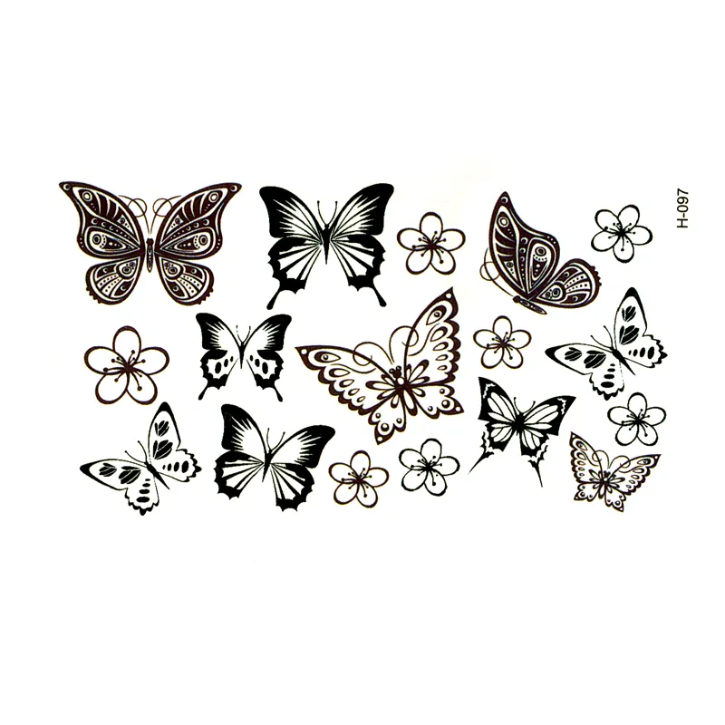 Black Butterfly Tatoo Temporary Tattoo Sticker tatuajes temporales waterproof temporary tattoos arm tattoo fake tattoo sleeves