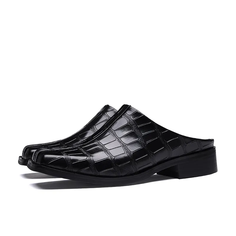 Brytyjski trend męskie skórzane buty oryginalne skórzane ręcznie robione designerskie mody krokodyla wzór czarnych imprezowych butów społecznościowych człowiek