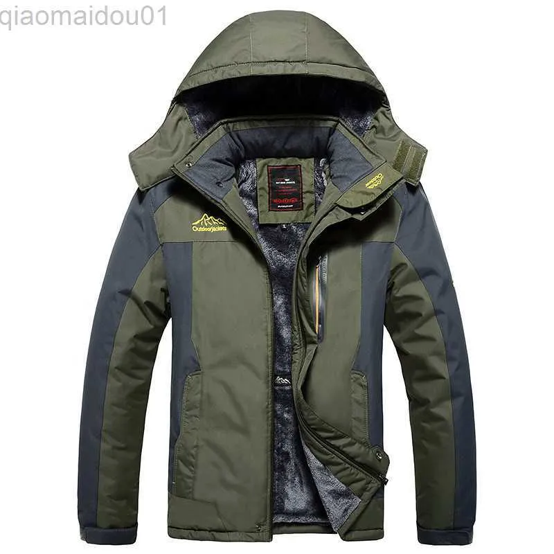 Herrenjacken 2022 Winterjacke Männer Dicke Warme Wasserdichte Kapuze Parka Mantel Windjacke Military Fleecejacke PlusSize 9XL Jaqueta Masculina L230721