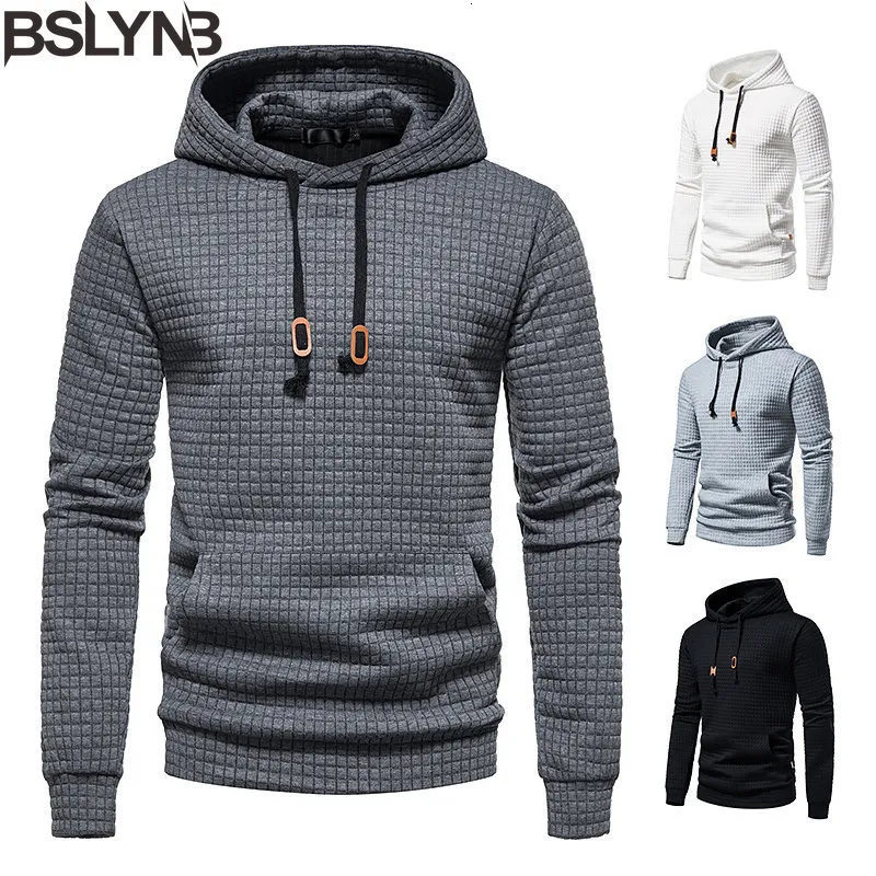 Mannen Truien Sweatshirts Lente Herfst Hoodie Holle Plaid Gewatteerde Katoen Stof Pullover Hooded Hoody Sweatshirt 230720