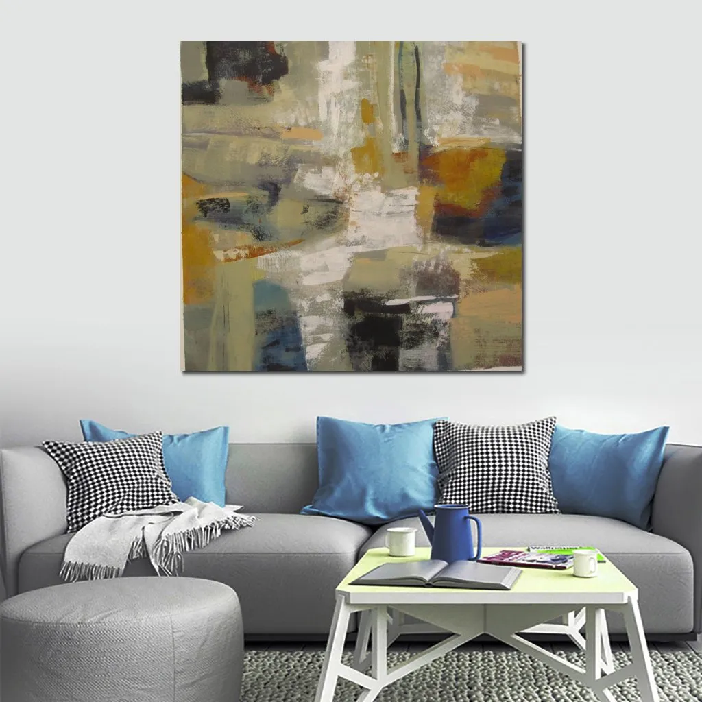 Modern Abstract Canvas Art Full Moon Handmade Oil Painting Contemporary Wall Decor