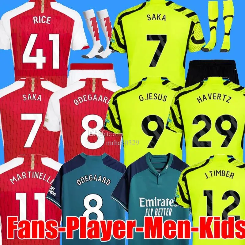 23 24 SMITH ROWE PEPE G.JESUS SAKA soccer jersey Fans Player version ODEGAARD NKETIAH MARTINELLI TIERNEY 2023 2024 football kits shirt Men Kids sets uniforms