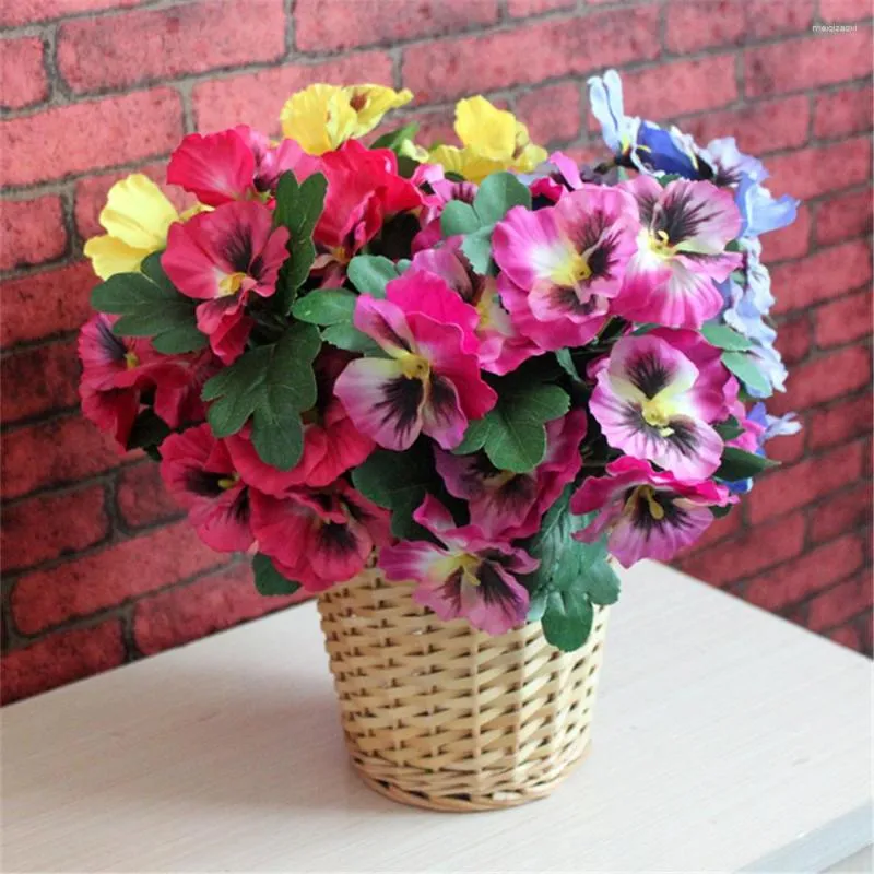 Decorative Flowers Artificial Flower Five-Fork Garden Home Decoration Fake Plant Silk Simulation Bonsai Living Room Wedding Supplies