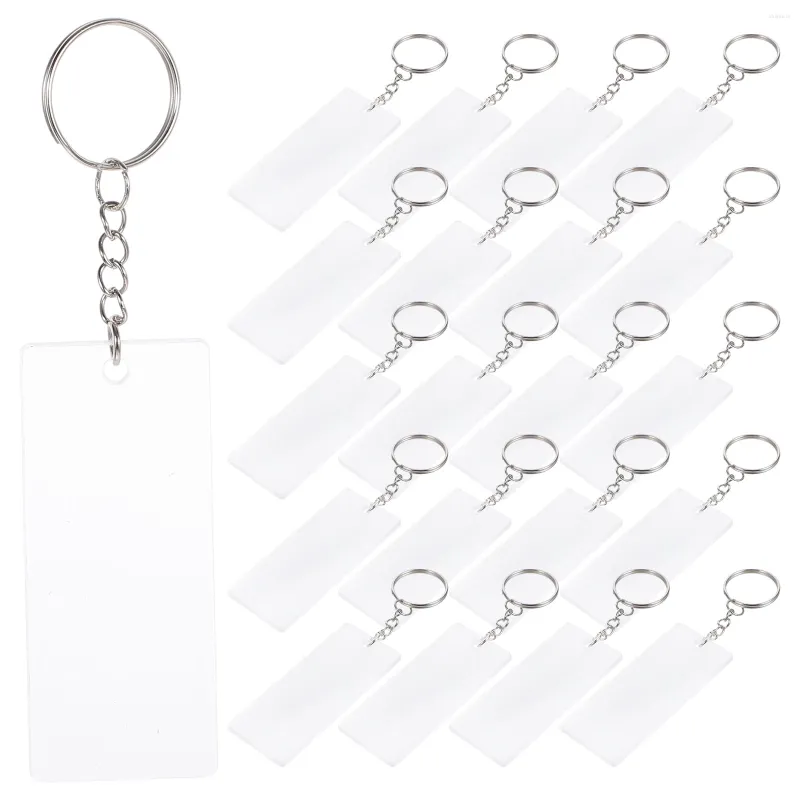 Emballage cadeau 50 pièces Sika porte-clés chaîne blancs Sublimation acrylique porte-clés alliage d'aluminium disques décoratifs bricolage