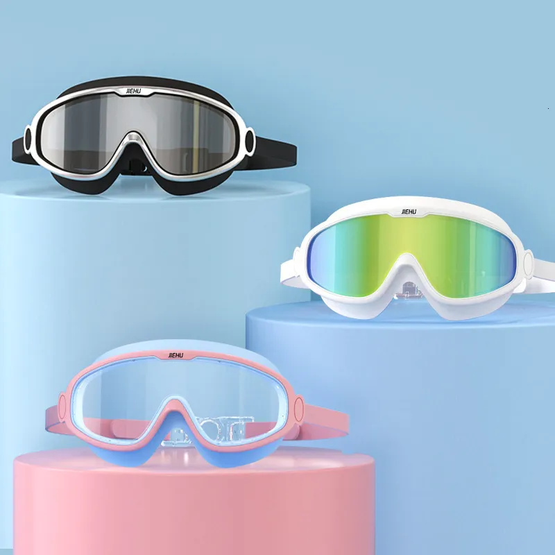 Men And Women Swimming Glasses Swimming Goggles Big Box Waterproof anti-fog Hd Transparent Lens Comfortable Sports Glasses