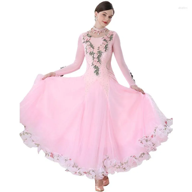 Стадия Wear Waltz Ballroom Dress Swares Standard Dance Performance Costume Outfit Women High End Вечернее платье.