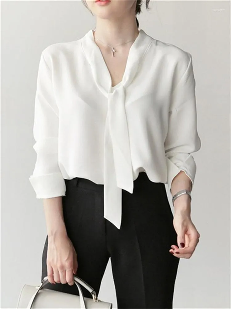 2023 Womens Chiffon Blouse With Long Sleeves Feminine Top For Women From  Yuyuann, $11.69