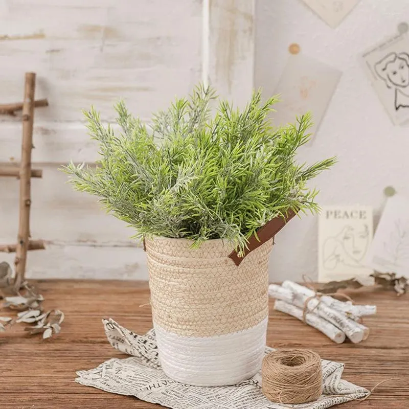 Decorative Flowers Artificial Asparagus 5 Fork Fern Grass Fake Bush Leaf Home Decor Wedding Layout Forest Background Plants